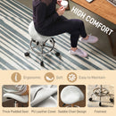HOMCOM Saddle Chair, Rolling Salon Stool for Massage Spa, White