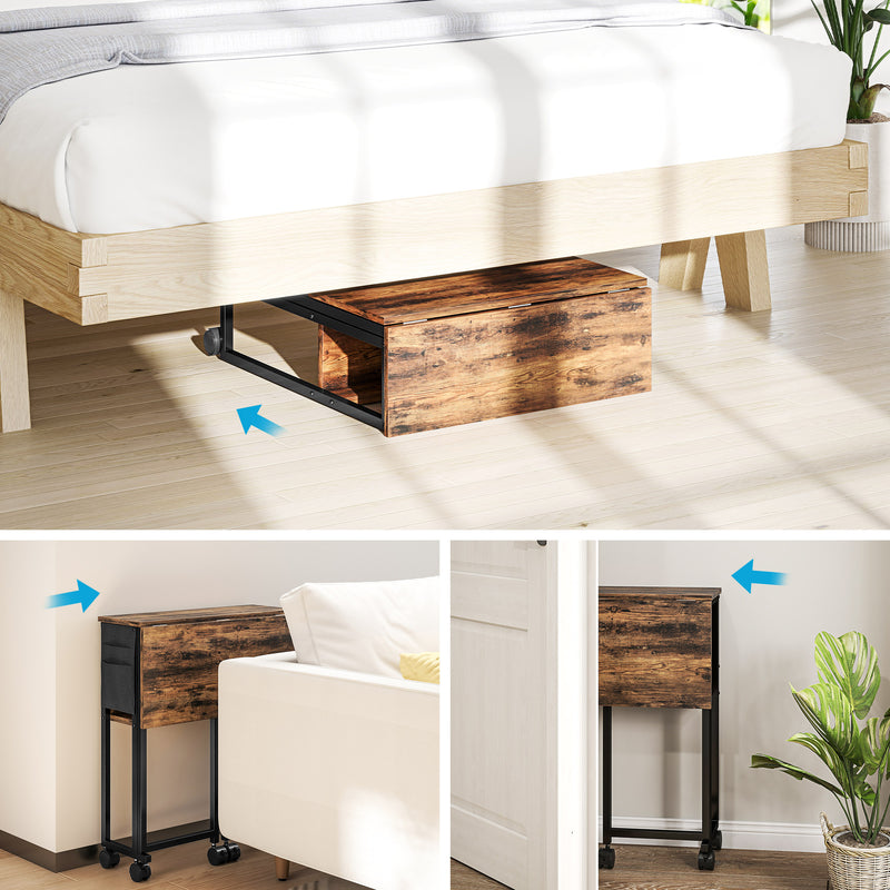 HOMCOM 63 Cm Foldable Computer Desk On Wheels For Small Spaces