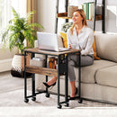HOMCOM 63 Cm Foldable Computer Desk On Wheels For Small Spaces