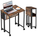 HOMCOM 63 Cm Foldable Computer Desk On Wheels For Small Spaces