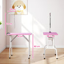 PawHut Foldable Dog Grooming Table Adjustable Arm for Small Dogs 81x49x80 cm