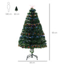 Christmas Time 4ft 120cm Green Fibre Optic Artificial Christmas Tree-Multi colour LED Lights