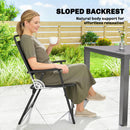 Outsunny Folding Garden Chairs Set of 4 with Plastic Seat and Back, Black