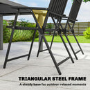 Outsunny Folding Garden Chairs Set of 4 with Plastic Seat and Back, Black