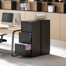 HOMCOM 3 Drawer File Cabinet with Lock and Adjustable Hanging Bars, Black