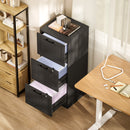 HOMCOM 3 Drawer File Cabinet with Lock and Adjustable Hanging Bars, Black