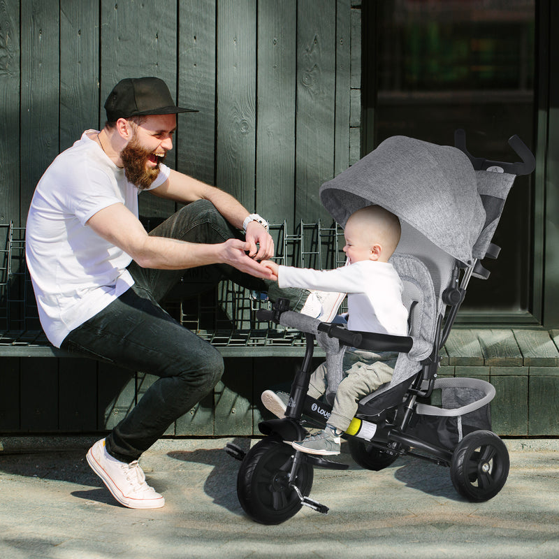HOMCOM 6 In 1 Kids Trike, Stroller With Parent Handle