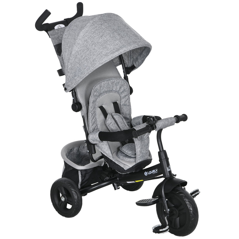 HOMCOM 6 In 1 Kids Trike, Stroller With Parent Handle