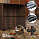 Outsunny Outdoor Coffee Table With Glass Top, Rattan Side Table