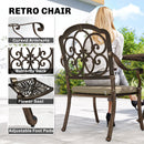 Outsunny 9 Piece Cast Aluminium Garden Dining Set With Cushions, Bronze Tone