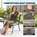 Outsunny 9 Piece Cast Aluminium Garden Dining Set With Cushions, Bronze Tone