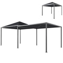 Outsunny 3 x 3(m) Garden Gazebo Canopy with Extendable Awning and Wheels