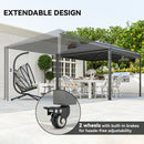 Outsunny 3 x 3(m) Garden Gazebo Canopy with Extendable Awning and Wheels
