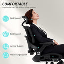 HOMCOM Ergonomic Office Chair, Mesh Desk Chair With Lumbar Support, Footrest