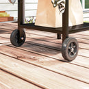 Outsunny BBQ Trolley with Foldable Side Table, Movable Pizza Table, Black