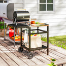 Outsunny BBQ Trolley with Foldable Side Table, Movable Pizza Table, Black