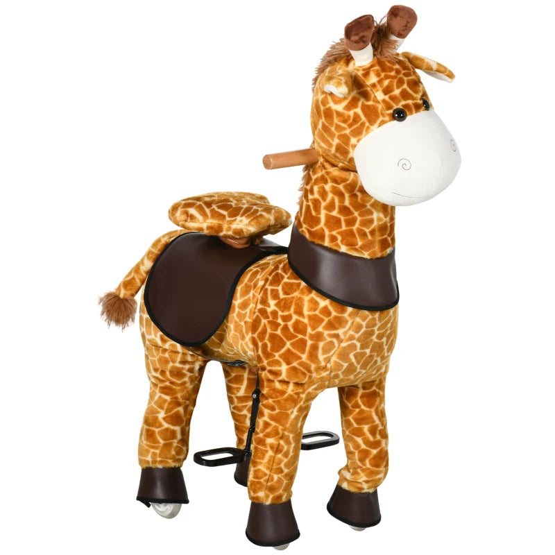 HOMCOM Children's  Giraffe-for Ages 3-6 Years - Yellow and Orange