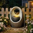 Outsunny Water Feature with 2-Tier Bowls, Pump and LED Lights