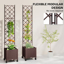 Outsunny Plastic Raised Planter with Trellis and Self Watering Design