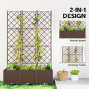 Outsunny Plastic Raised Planter with Trellis and Self Watering Design