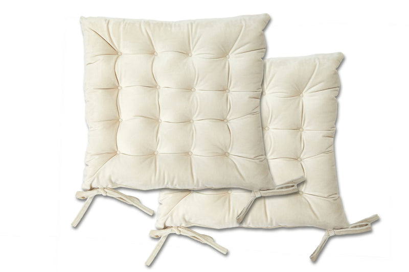 Velvet Holland Luxury Seat Pad in Cream