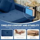 HOMCOM Reversible L-Shaped Sectional Sofa Bed With Cushions, Blue