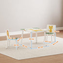 AIYAPLAY 3-Piece Kids Table With 2 Chairs Set For Bedroom Nursery