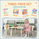 AIYAPLAY 3-Piece Kids Table With 2 Chairs Set For Bedroom Nursery