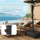 Outsunny Garden Parasol Base with Wheels, Parasol Stand for 38/48 mm Pole