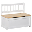HOMCOM 2 In 1 Wooden Toy Box, Seat Storage Bench - White