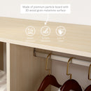 HOMCOM Rolling Open Wardrobe Hanging Rail Storage Shelves for Clothes