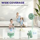 HOMCOM 40 Cm Standing Pedestal Fan, Quiet Electric Cooling Floor Fan, Green