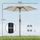 Outsunny Garden Parasol, 2m Outdoor Table Parasol Umbrella with Tilt