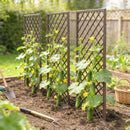 Outsunny Garden Arch, Wicker Trellis Support Frame With Flat Top, Natural