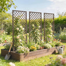 Outsunny Garden Arch, Wicker Trellis Support Frame With Flat Top, Natural