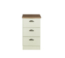 Westminster Ready Assembled 3 Drawer Bedside Cabinet in Cream Ash & Riviera Oak