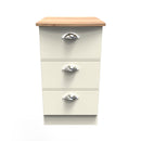 Westminster Ready Assembled 3 Drawer Bedside Cabinet in Cream Ash & Riviera Oak