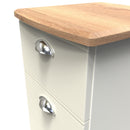 Westminster Ready Assembled 3 Drawer Bedside Cabinet in Cream Ash & Riviera Oak