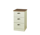 Westminster Ready Assembled 3 Drawer Bedside Cabinet in Cream Ash & Riviera Oak