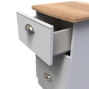 Westminster Ready Assembled 3 Drawer Bedside Cabinet in Grey Matt & Riviera Oak