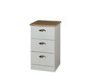 Westminster Ready Assembled 3 Drawer Bedside Cabinet in Grey Matt & Riviera Oak