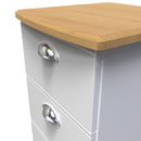 Westminster Ready Assembled 3 Drawer Bedside Cabinet in White Ash & Riviera Oak