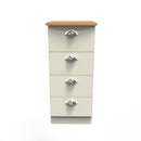 Westminster Ready Assembled 4 Drawer Tallboy in Cream Ash & Riviera Oak