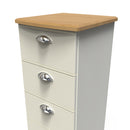 Westminster Ready Assembled 4 Drawer Tallboy in Cream Ash & Riviera Oak