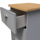 Westminster Ready Assembled 4 Drawer Tallboy in Grey Matt & Riviera Oak
