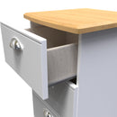 Westminster Ready Assembled 4 Drawer Tallboy in White Ash & Riviera Oak