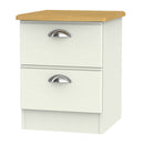 Westminster Ready Assembled 2 Drawer Bedside Cabinet in Cream Ash & Riviera Oak