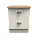Westminster Ready Assembled 2 Drawer Bedside Cabinet in Cream Ash & Riviera Oak