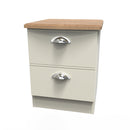 Westminster Ready Assembled 2 Drawer Bedside Cabinet in Cream Ash & Riviera Oak