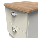 Westminster Ready Assembled 2 Drawer Bedside Cabinet in Cream Ash & Riviera Oak